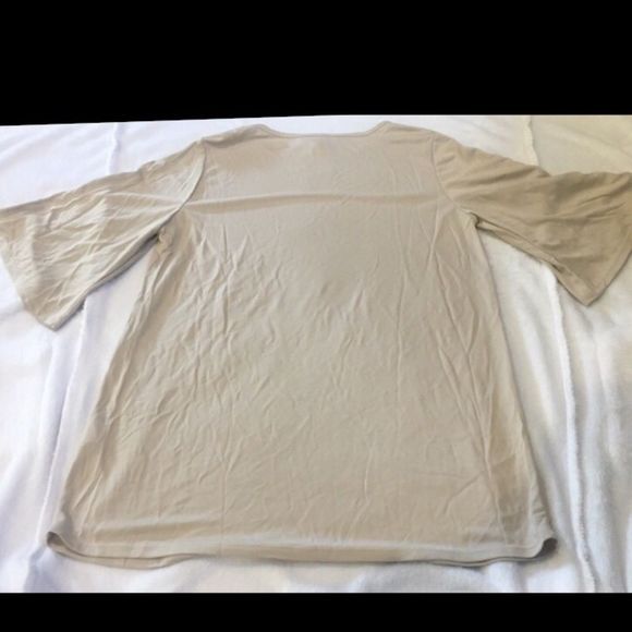 Ivory Boat Neck Elbow Length Bell Sleeve Top - Picture 8 of 8